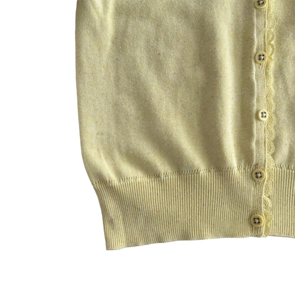 Cabi yellow cardigan sweater size Small Women’s multicolor button down lace - Picture 4 of 7